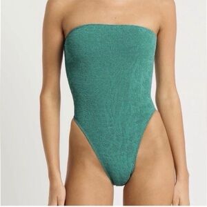 Bond-Eye Fane One Piece Swimsuit in Emerald Tiger Size OS Crinkle Material NWT